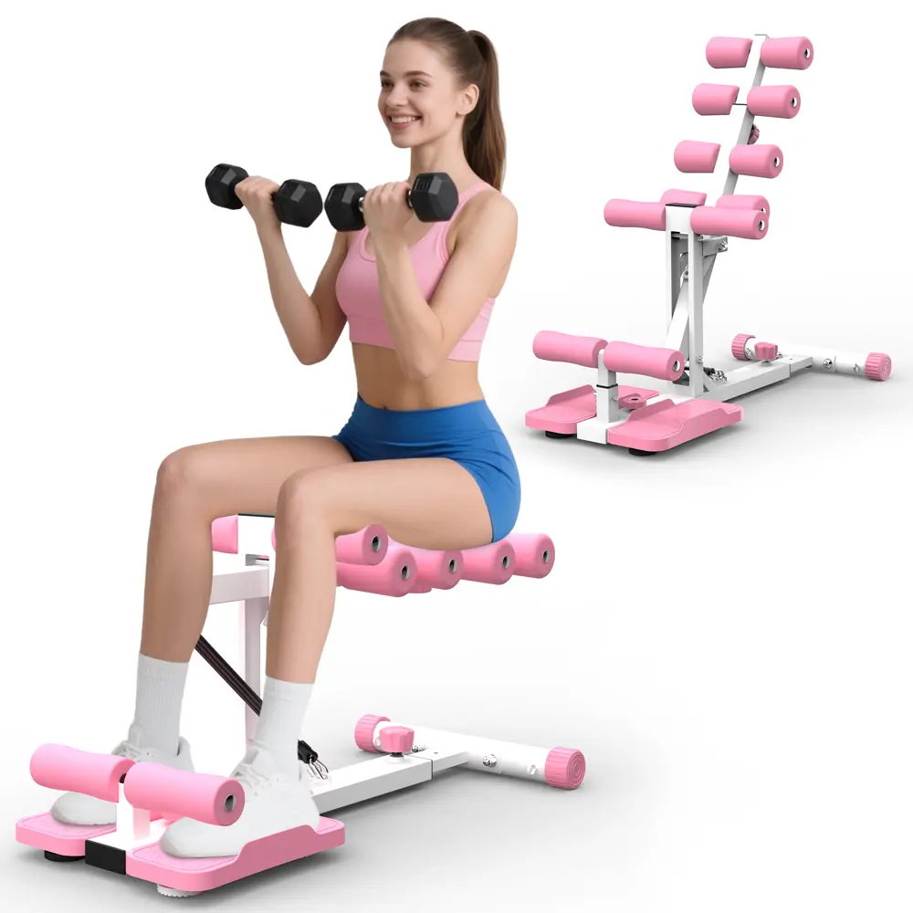 Ergonomic Squat Machine for Full Range Leg Training, Compact Glute & Core Workout Fitness Equipment with Resistance Bands, Durable Frame, 300 lbs Capacity, Squats Workout Machine, Integrated Resistance Bands, Maximizes Muscle Engagement, Non-Slip Base, Re