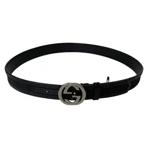 Pre-owned Gucci black monogram Belt authentic with COA size 85 cm 34
