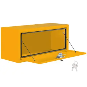 GAOMON 30x14x16 Large Truck Tool Box, Heavy-Duty Iron Truck Side Tool Box w/t-Handle & Keys, Durable, Weatherproof, Extra Storage for Pickup Truck Bed, RV, or Traile, Yellow