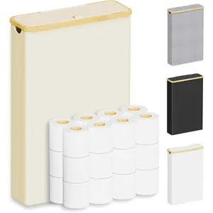 Toilet Paper Storage with Lid, Hold up to 24 Regular Rolls or 18 Mega Rolls, Slim Toilet Paper Basket Holder Bin Container, Bathroom Accessories Organizer, Beige
