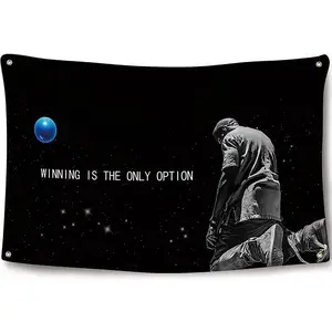 "Rapper Winning Print Tapestry Wall Mural, 3x5Ft Home Decor Supplies, 4 Brass Grommets Wall Hanging for Man Cave, Gift for Home Bedroom"