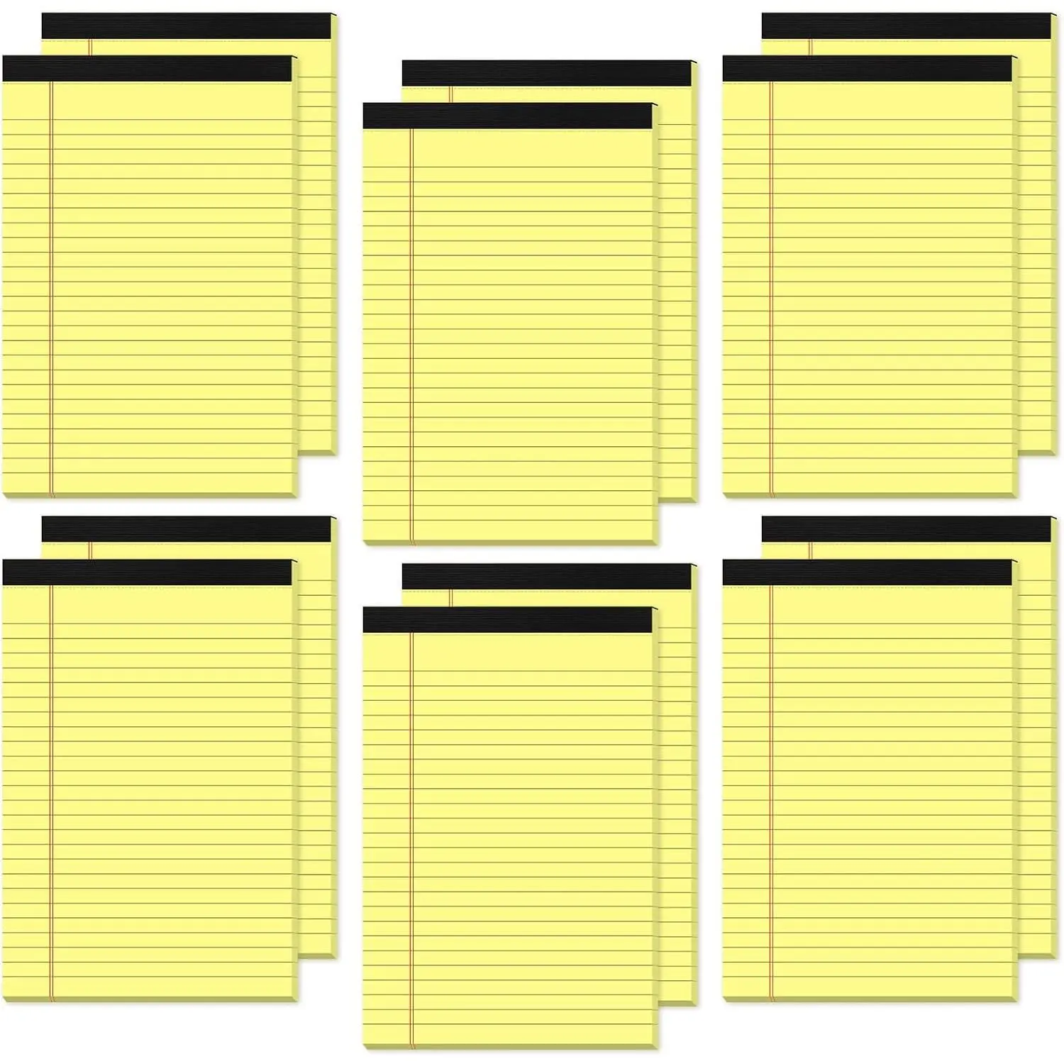 12 Pack Small Yellow Legal Pads 5x8 Note Pads 5x8 College Ruled Yellow Notepads 5x8 Narrow Ruled Yellow Paper Pads 25 Lines 80 GSM Small Paper Tablets 5x8" Lined Notepad With 30 Sheets Per Legal Pad