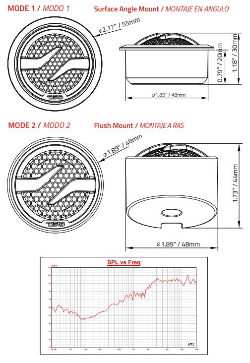 1.7" Dome Neodymium Tweeter 50 Watts 1" Pei 4-Ohm Vc
