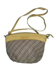 Pre-owned BURBERRY Canvas Crossbody Nova Check Yellow Perfect For Daily Use