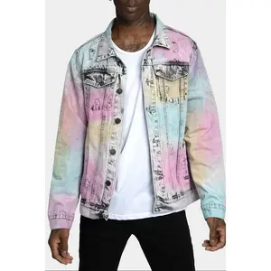 Multi Color Airbrushed Denim Jacket