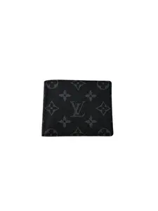 Pre-owned Louis Vuitton leather Small Leather Goods LV Classic Monogram Eclipse Pocket Organizer Black LVA05260511