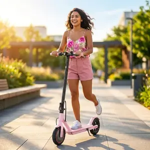 Pink Electric Scooter for Adults, 19MPH, 36V 5.2Ah Battery, 8.5” Tires, Foldable E-Scooter with APP Control, 350W Motor, DSS Certified, Ideal for Daily Commute