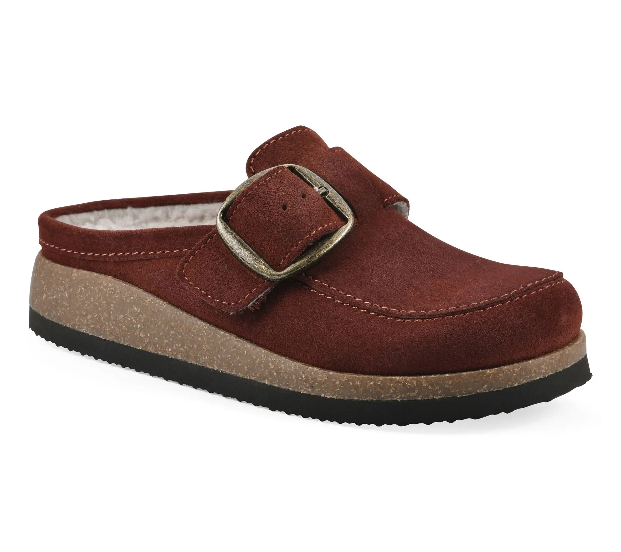 White Mountain Leather Fur Lined Clogs - Bueno
