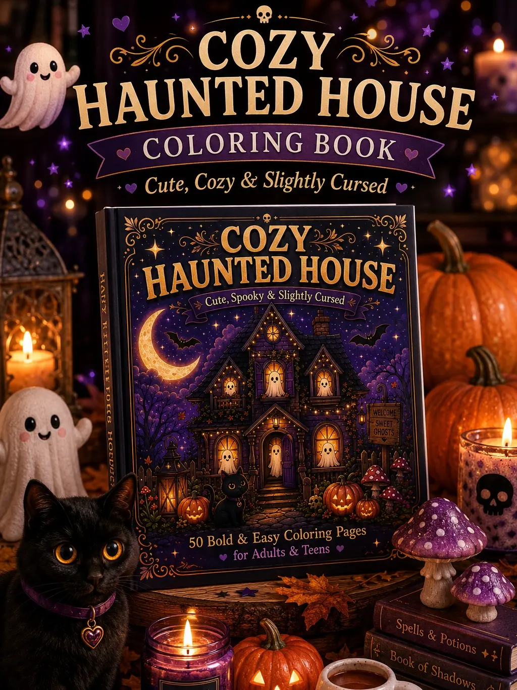 Cozy Haunted House Coloring Book- Razbry Reefs LLC