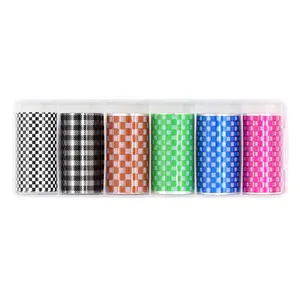 Nail Art Foil Box / 6 Designs/ Checkered Chic