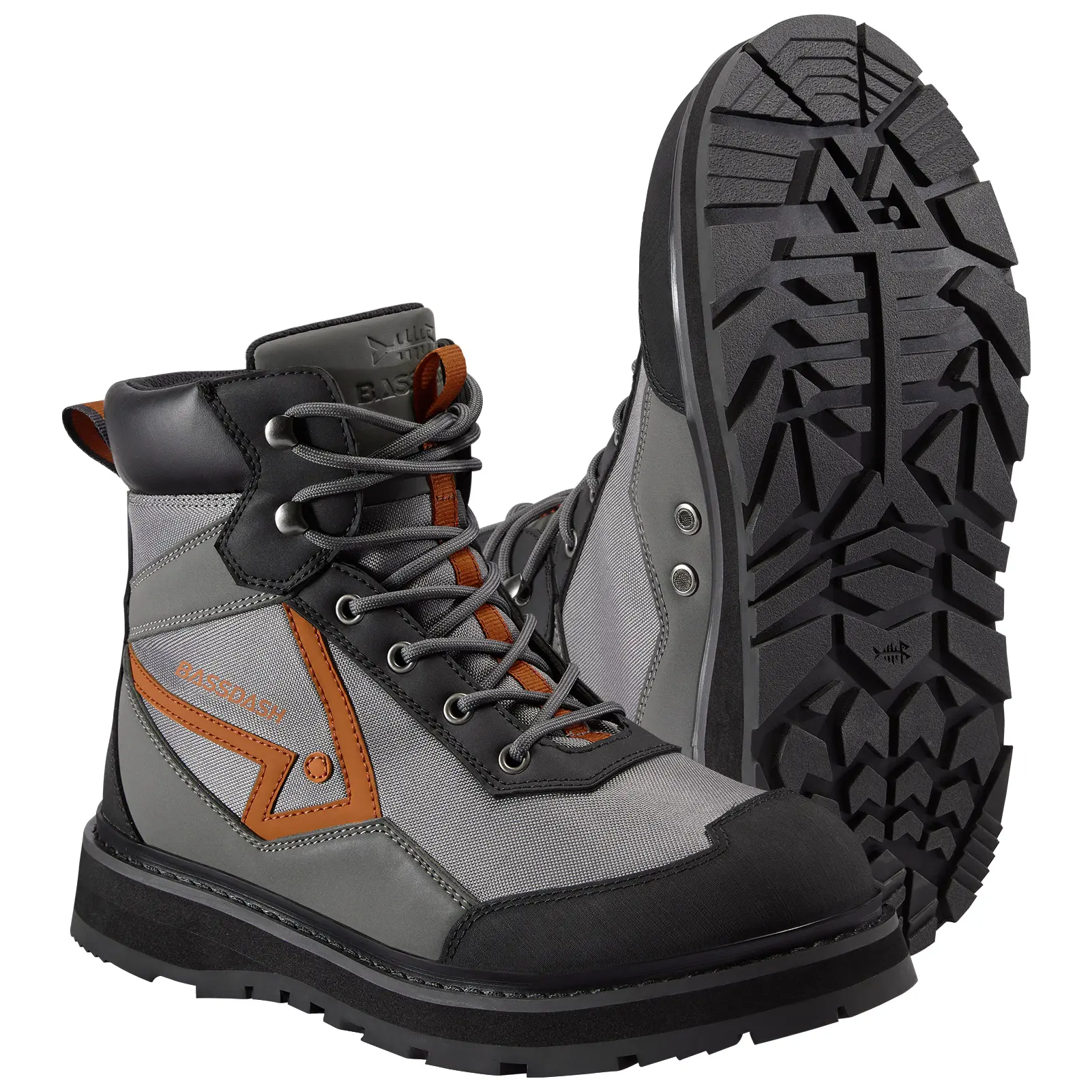 BASSDASH Men’s Wading Boots Lightweight Anti-Slip Rubber Sole Fly Fishing Wading Shoes