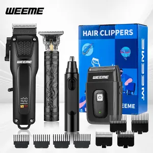 Weeme Men's Electric Hair Trimmer Set, Hair Clipper Kit, 4pcs/3pcs Beard Trimmer Kit, Cordless Barber Trimmer, USB Charging, T-Shape Blade, Shaver, Nose Hair Trimmer, Holiday Gift, Cordless Barber Clippers