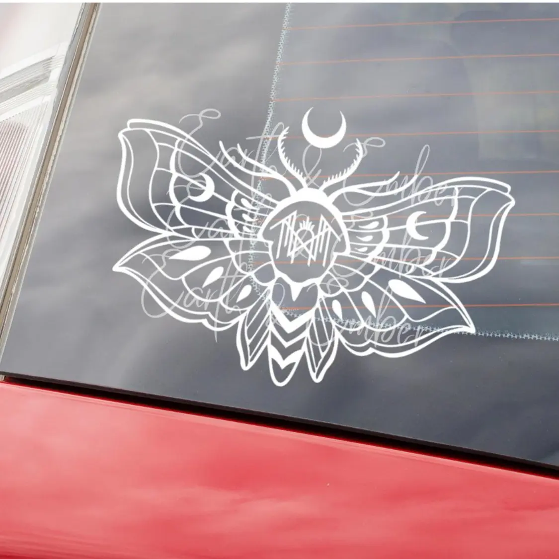Sleep Token Moon Moth Vinyl Car Decal - Stylish Universal Car Sticker, Easy Installation, Vehicle Exterior Decoration for Personalization, TikTok Music Merch, Weather Resistant, Even In Arcadia, EIA, TMBTE, TPWBYT