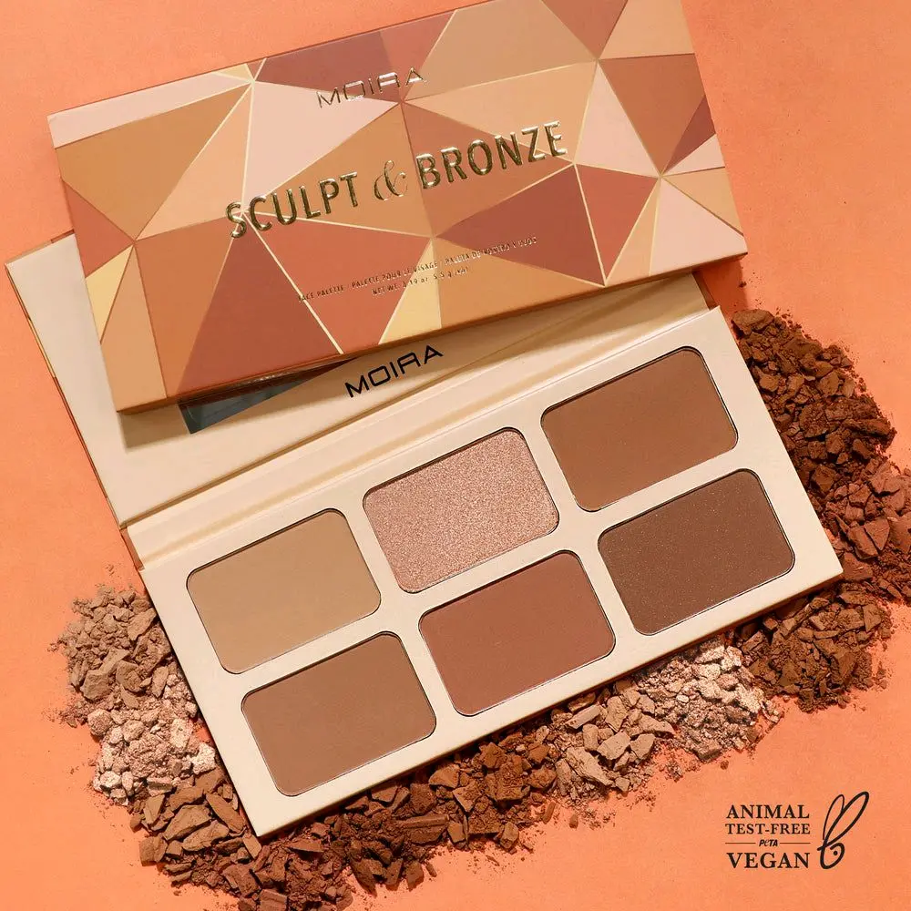 MOIRA Sculpt & Bronze Palette - 6 Vegan Shades for Natural Glow - Cruelty-Free, Paraben-Free, Sulfate-Free, Phthalate-Free, Gluten-Free Makeup