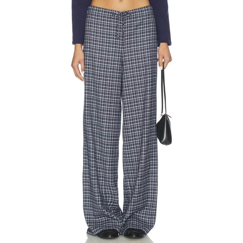 superdown Gwendolyn Drawstring Pant in Blue Plaid