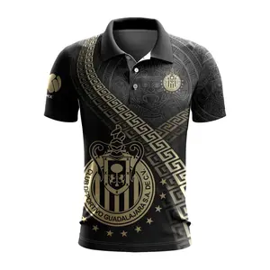 LIGA MX Chivas Guadalajara Special Black And Gold Design Polo