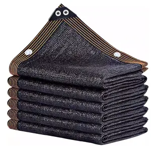 Easy to install perforated black sunshade cloth, suitable for outdoor balconies, terraces, greenhouses, balcony sunshades, striped pattern mesh, durable sunshade