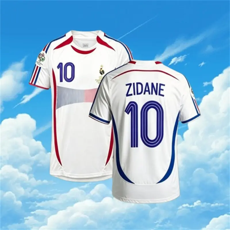 2006 France Away No.10 Zidane Short sleeve Soccer jersey