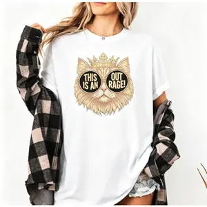 💥[100% CoPrincess Donut OUTRAGE Graphic T-Shirt| Dungeon Crawler Carl Inspired Meme Tee| Viral Fantasy Book Tok Shirt| TikTok Trending Nerd Aesthetic Streetwear| Ultra-Soft Cotton| Breathable Comfortable Unisex Crewneck| Casual Everyday Geek Outfit