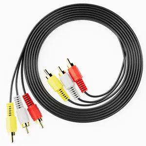 RCA Cables, 3RCA Cable Audio Video 24K Gold Plated Connecting Audio Video Components AV Male to Male Cable for Home Theater amp, Stereo Systems