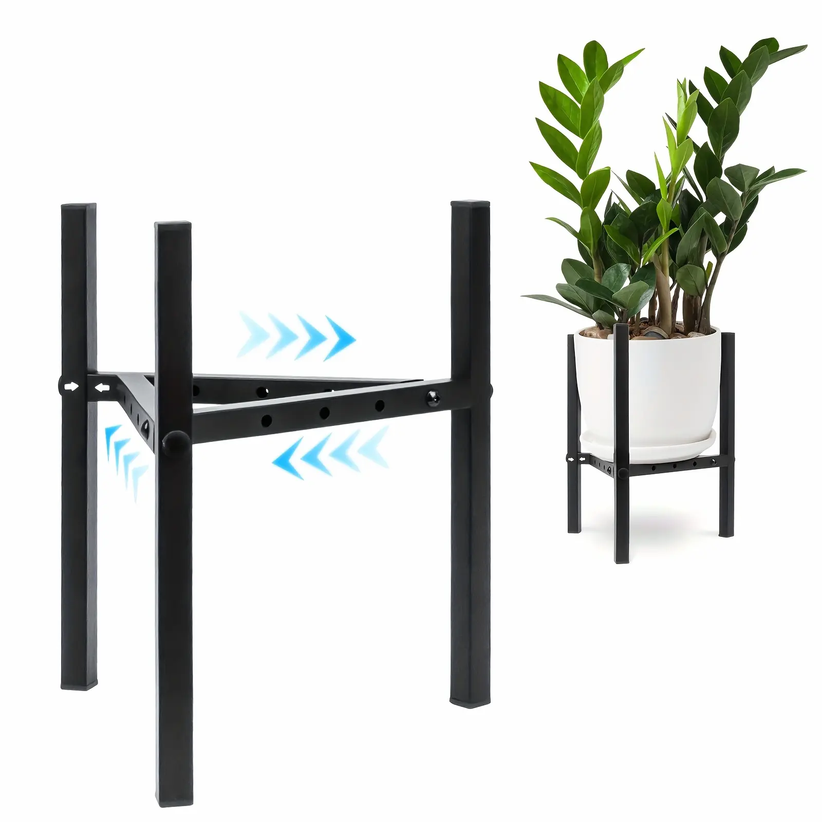 Plant Stand Indoor Adjustable, Metal Modern Plant Stands, Heavy Duty Stable Plant Pot Flower Holder Indoor Outdoor Corner, Fit 8 9 10 11 12 Inch Pots