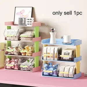 Storage box Office pantry desktop transparent storage rack bar instant coffee rack Display Storage Rack