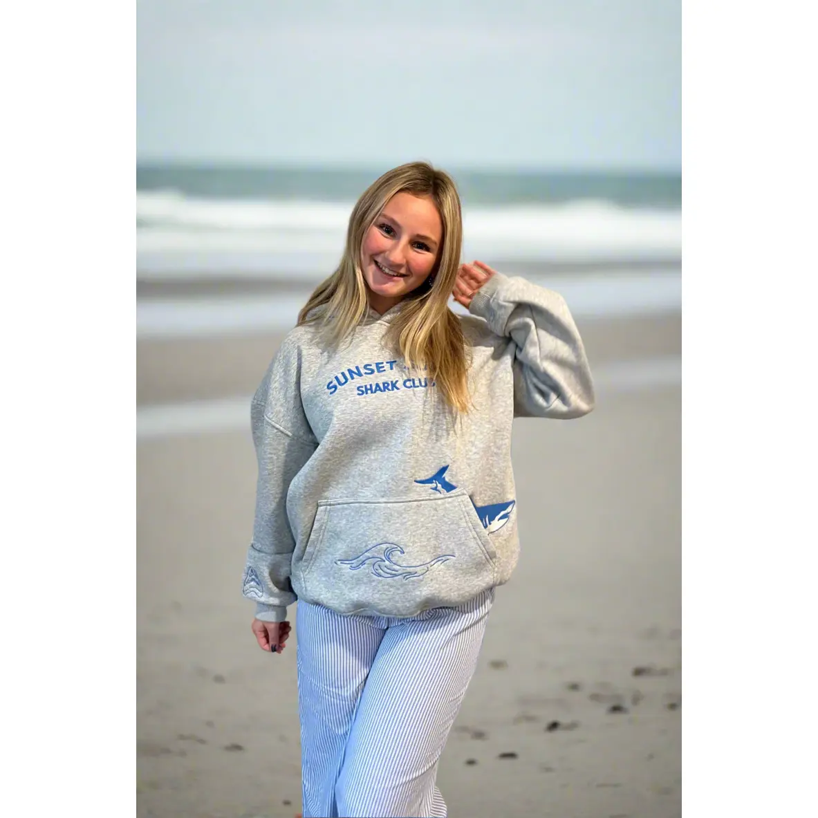 DETAIL EMBROIDERY SHARK HOODIE