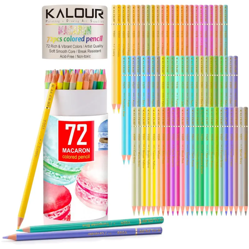 72 Colors Macaron Pastel Colored Pencils, Art Supplies, Artists Soft Smooth Core,Ideal for Drawing Sketching Shading,Coloring Pencils for Adults Beginners, Colored Pencil Set