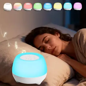 Noise LED Sleep Night Light, Touch Control, Rechargeable LED Table Bedside Lamp, Multiple Colors, Adjustable Brightness, Timer, Portable
