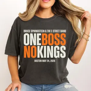 Boston Bruce Springsteen No Kings May 24 Tour Shirt, Land of Hope and Dreams Concert Tee, E Street Band Fan Shirt, American Rock Tour Merch