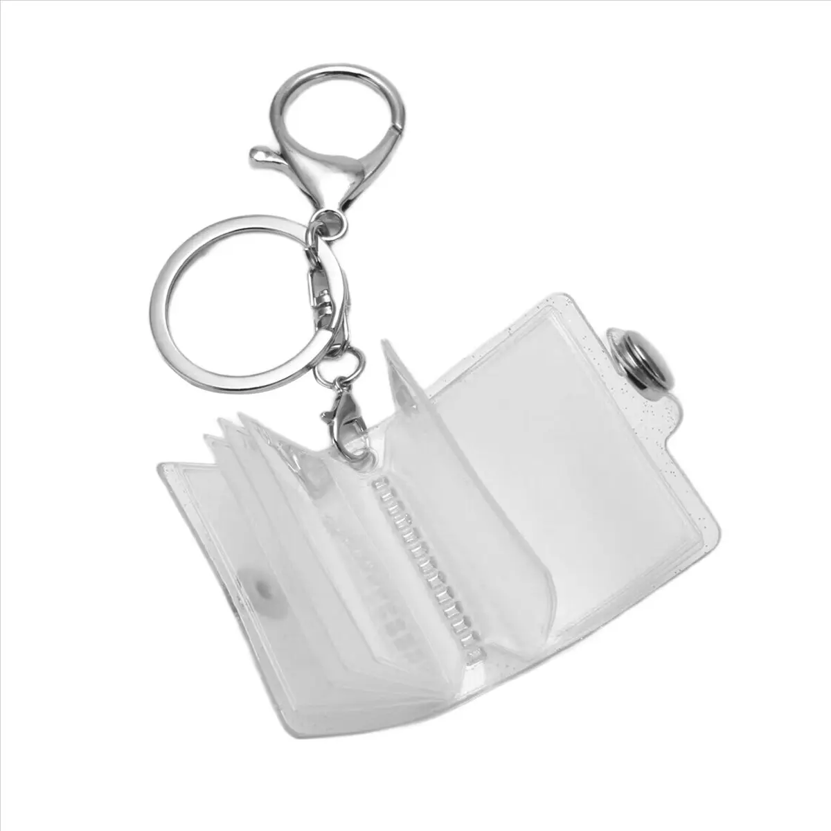 Portable Durable Plastic Transparent Mini Photo Album Keychain - 16-Photo Holder (3.5x4.5 cm), Automotive & Motorcycle Companion Accessory, DIY Gift for Birthday, Valentine, Anniversary Gifting, 1 X Photo Album