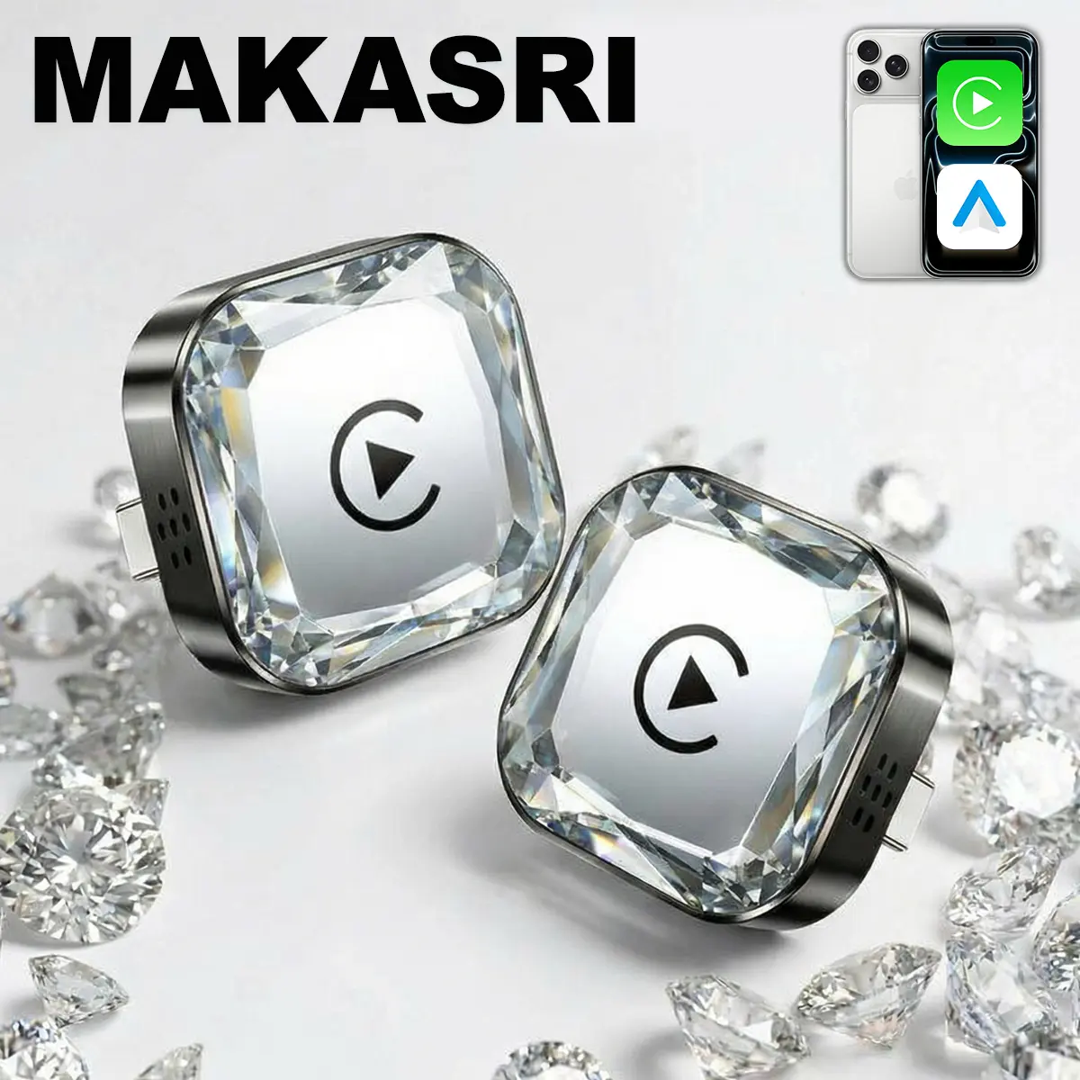 【Summervibes】MAKASRI 2026 New Wireless CarPlay Adapter - iPhone & Android Compatible Hands-Free Calling