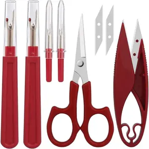 Sewing Seam Ripper Tool,Stitch Remover and Thread Cutter with 2Big+2Small Seam Rippers,1 Pack Thread Snips,1Pack 5”Scissor