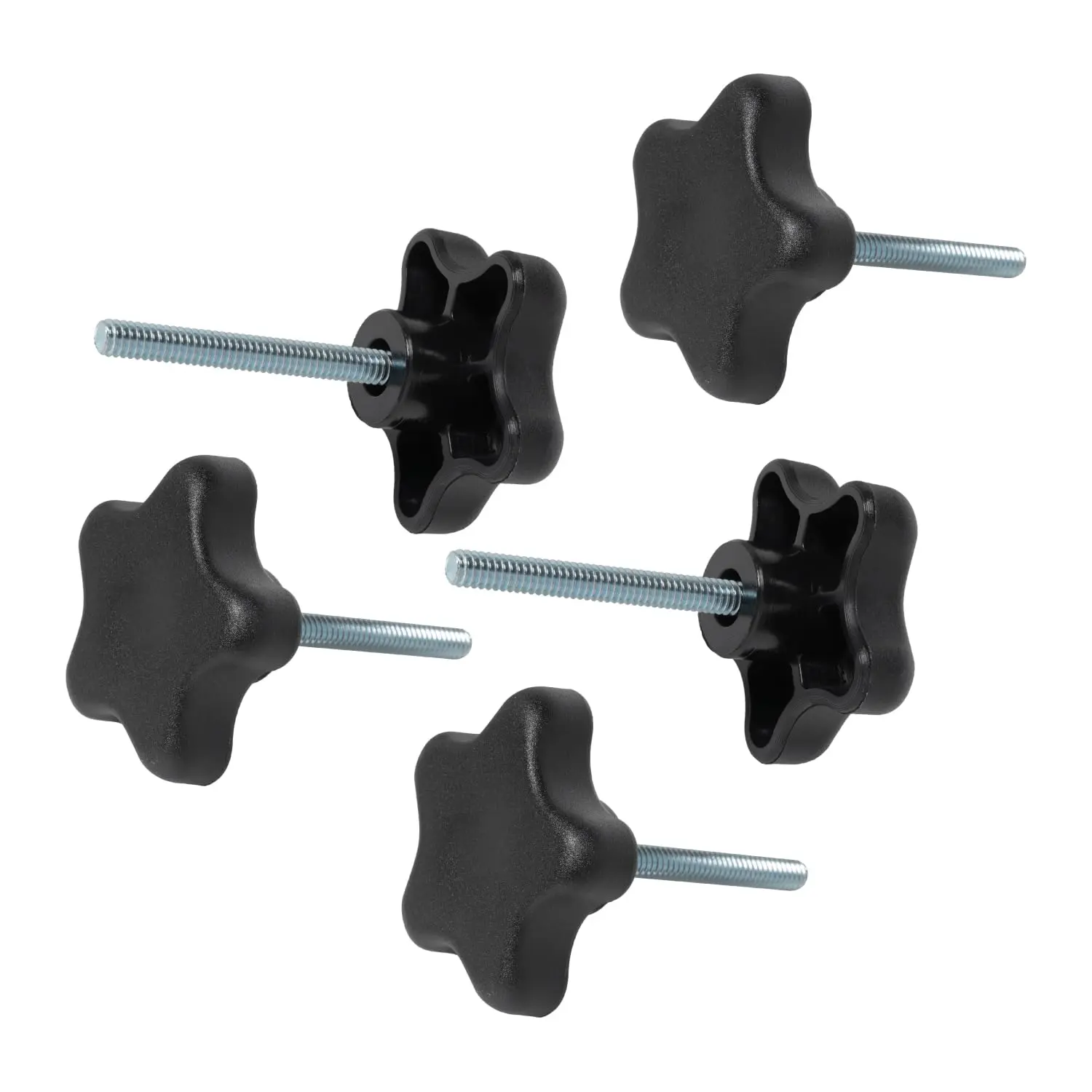 5 Pack 1/4"-20 Star Knobs With 2" Threaded Stud  Thumb Screw Bolts For Lawn Mower Umbrella Base Woodworking Tools & Jigs Clamps (qnb3010)
