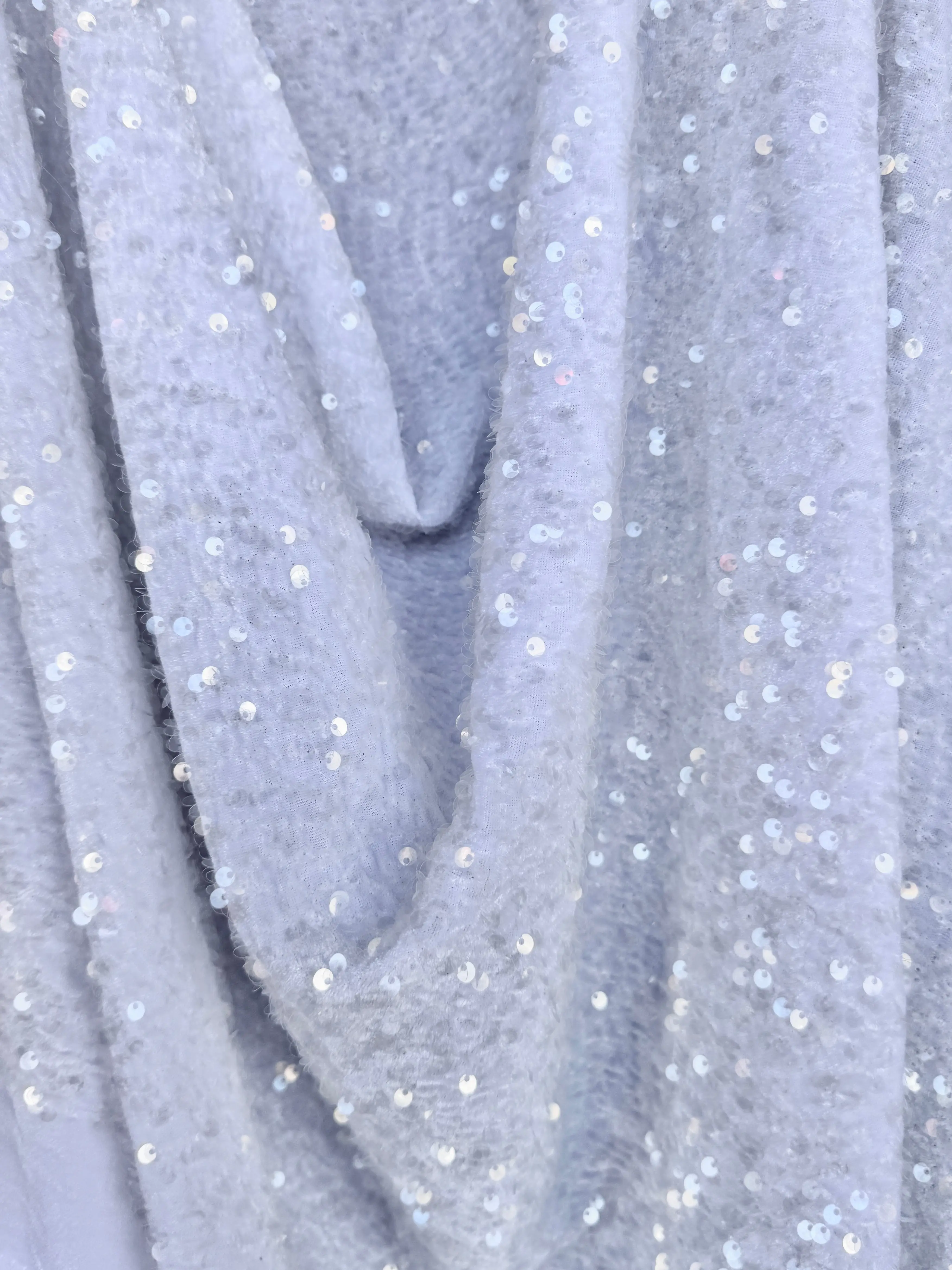 White Sequin on Velvet