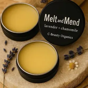 C-Beauty Organics Melt and Mend Lavender + Chamomile Natural Healing Balm for Skin Repair and Relaxation