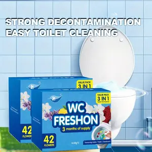Toilet bowl cleaning gel,3 pieces/box floral scented toilet bowl cleaning gel, floral scented toilet bowl freshener aromatherapy deodorant gel, suitable for home and commercial environments