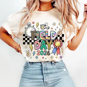 Field Day 2026 Teacher Squad Graphic Tee, School Fun Sports Event Student Team Youth Shirt, Elementary PE T-Shirt for Men, Women and Kids