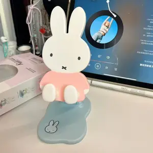 Miffy Folding Mobile Phone Stand for Watching TV Shows, Live Streaming, Cartoon Cute, Telescopic Desktop, Lazy Dormitory Special