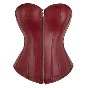 Corset Tops for Women's Faux Leather Bustier Gothic Corset Party Outfit Steampunk Waist Cincher Corset Halloween Costumes Ideal Fantasy Womenswear Clothes 2803-T1