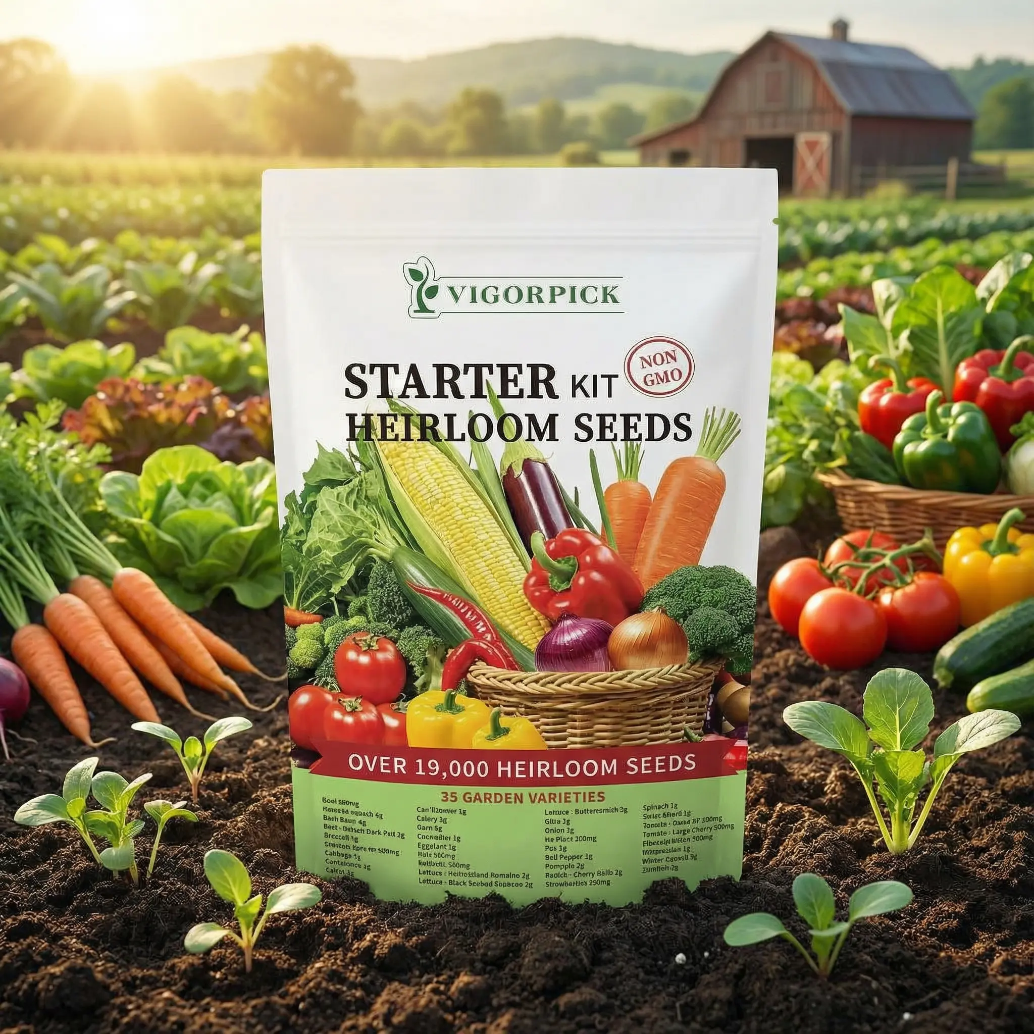 Heirloom Vegetable Seeds Vault Set - 35-Assortment Heritage Pack for Indoor Growing, Emergency Sowing, Ideal Family Garden Gift [Popular Choice]