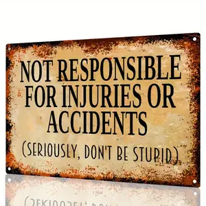 Vintage Swimming Pool Safety Sign, Not Responsible for Injuries or Accidents Sign, Wall Decor for Home and Poolside, Signage, Yard Sign