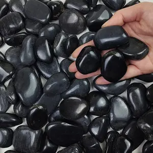 2 lbs Black Pebbles for Indoor , 1-2 Inch Small Bag Black Stones. Decorative River Rocks for , Landscaping, Vase Fillers and Outdoor Garden
