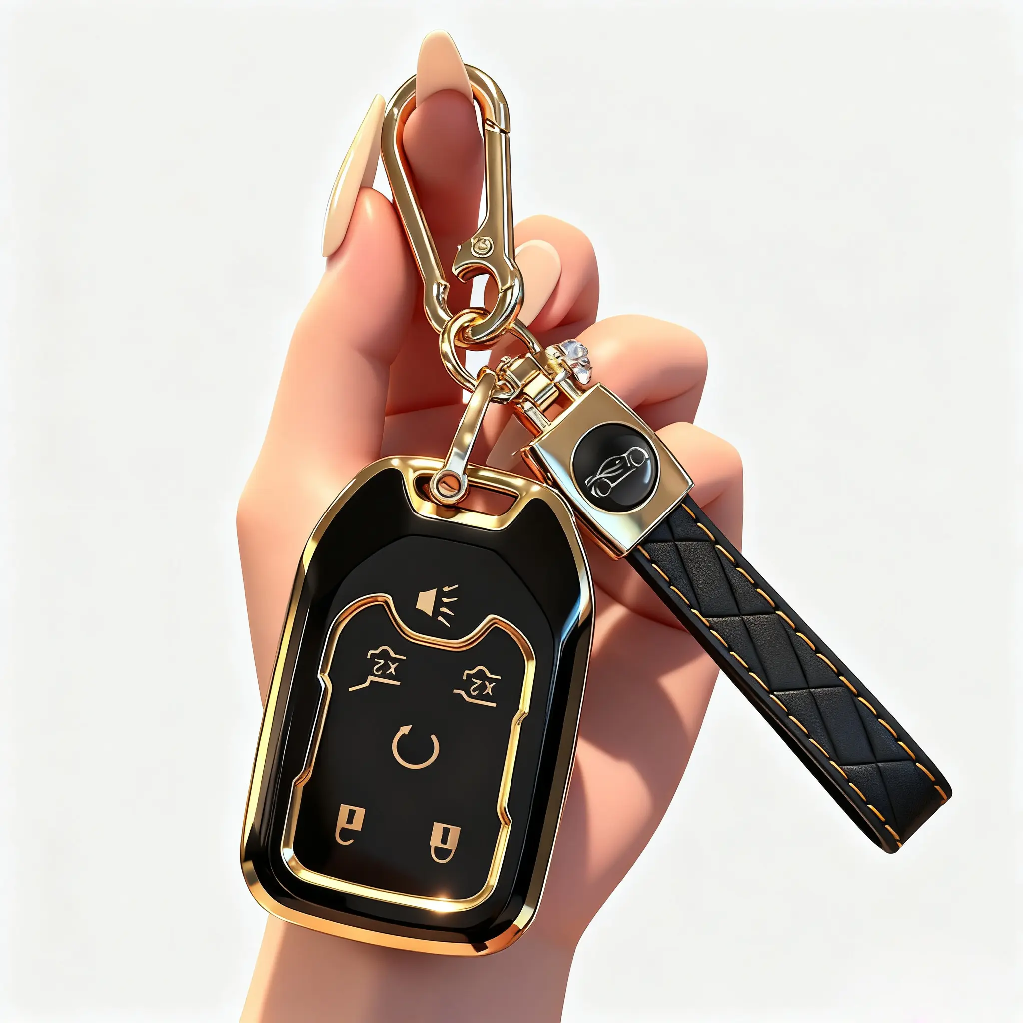 6 Button Key Fob Shell for Chevy Suburban Tahoe GMC Yukon XL Denali HYQ1AA 2015 2016 2017 2018 2019 2020 Keyless Entry Remote Control Smart Car Key Fob Case Cover