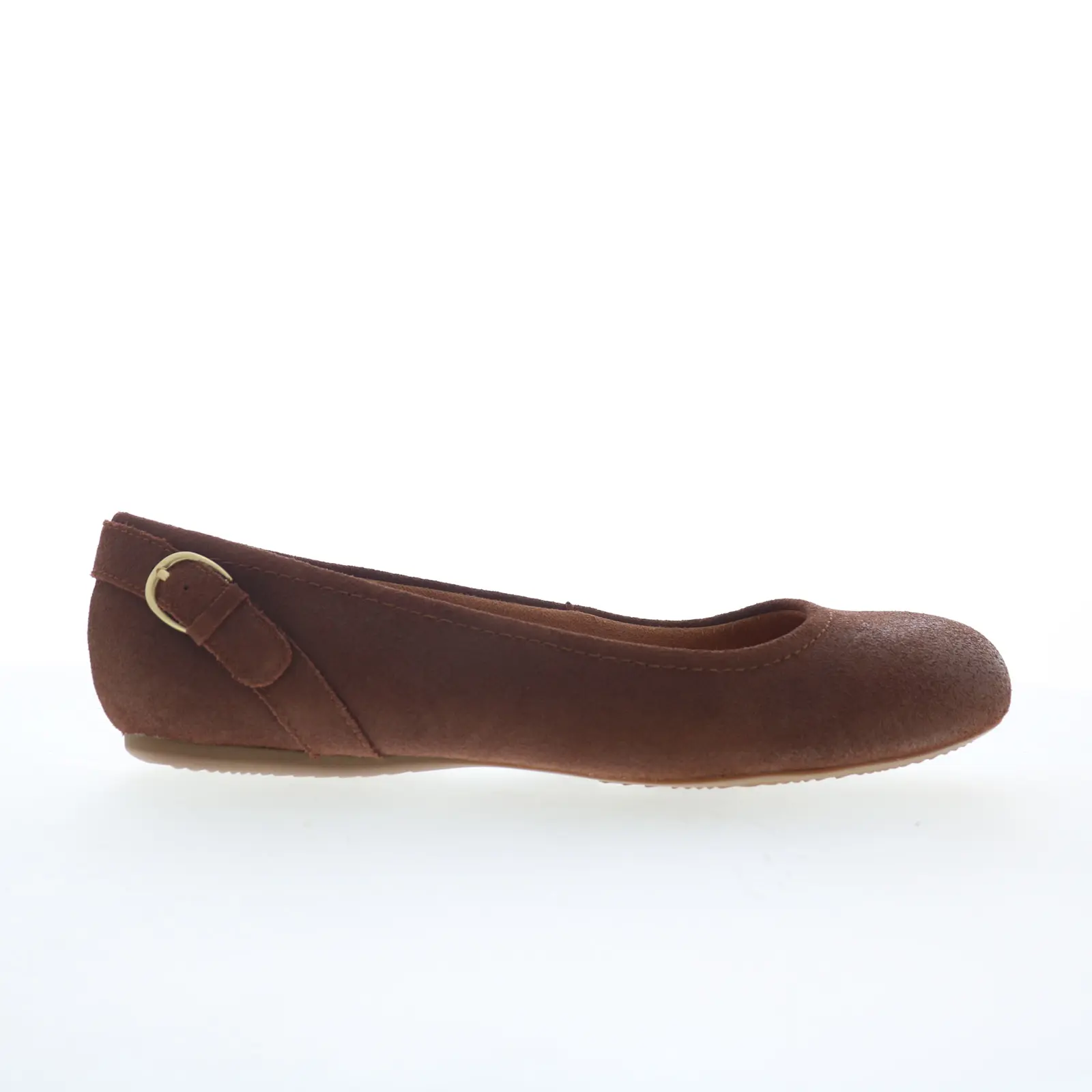 Softwalk Sydney S2461-239 Womens Brown Suede Slip On Ballet Flats Shoes