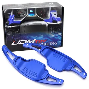 iJDMTOY Blue CNC Billet Aluminum Larger Paddle Shifter Extensions For 2012-15 Chevy Camaro, 2016-19 Cadillac CT6 XT5, Buick Regal Lacrosse, etc