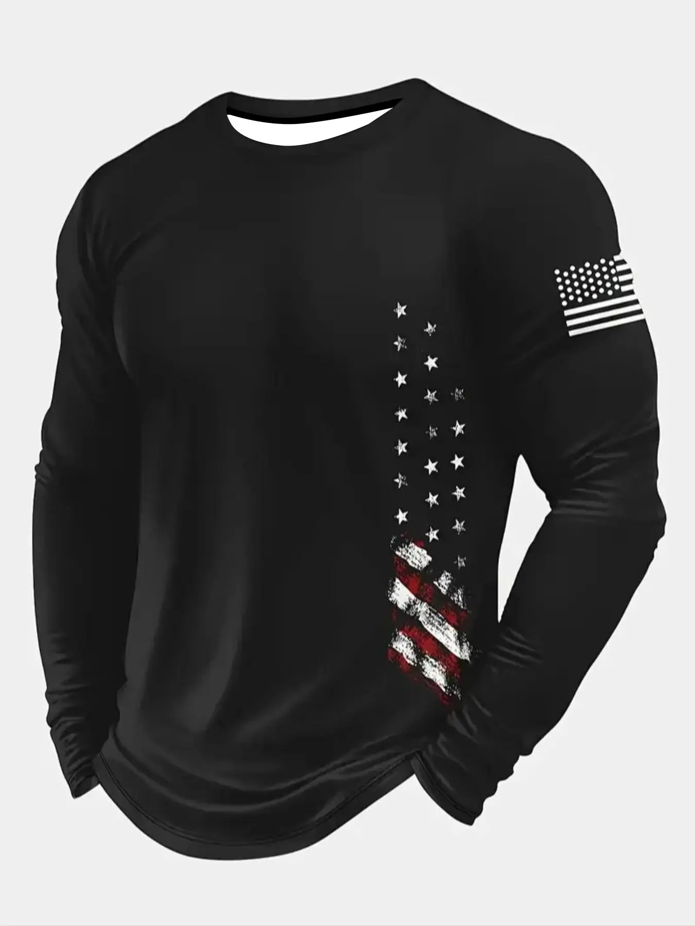 Men's Round Neck Printed Long Sleeve Pullover Sweater, Casual Fitted Knitwear for Fall & Winter, Outdoor Sports Wear Tops, Streetwear Pullover