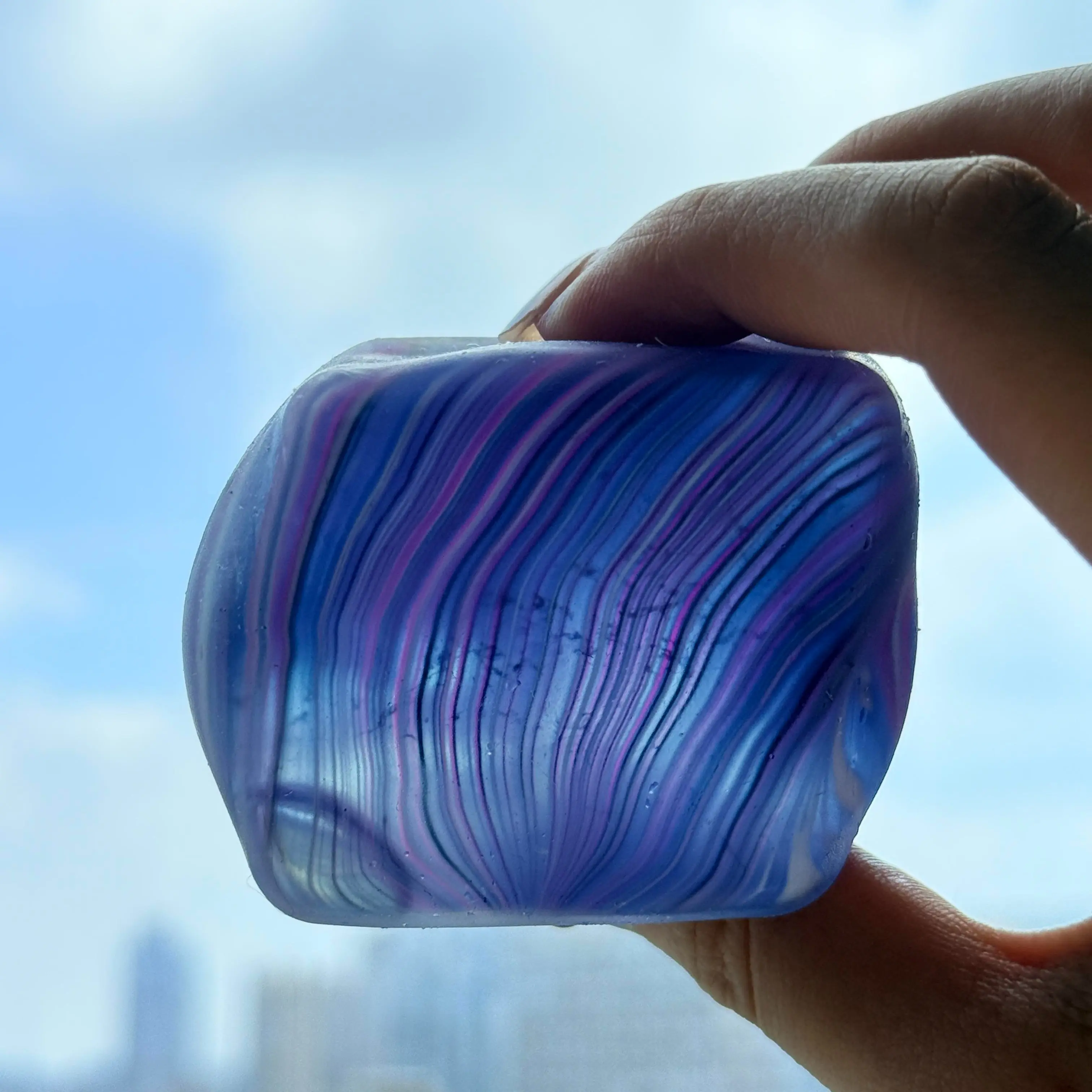 【KUTU】Marble Swirl Squishy Cube Stress Relief Toy, 5.5cm(2.17") Premium Heavyweight Executive Desk Accessory, Decompression Sensory Fidget for Office Use, Anti-Anxiety Gift for Adults