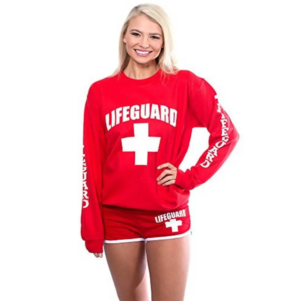 LIFEGUARD Red Crew Neck Sweatshirt for Women, Teen & Girls, Ladies.