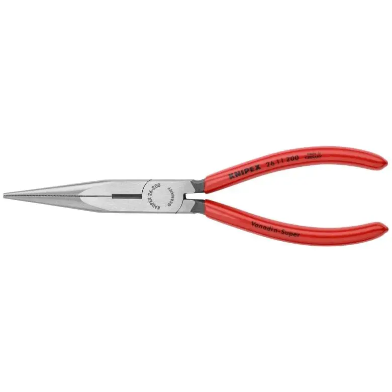 KNIPEX (26 11 200 SBA) 8" Long Nose Pliers with Cutter, Hand Tools for Precision Cutting & Gripping